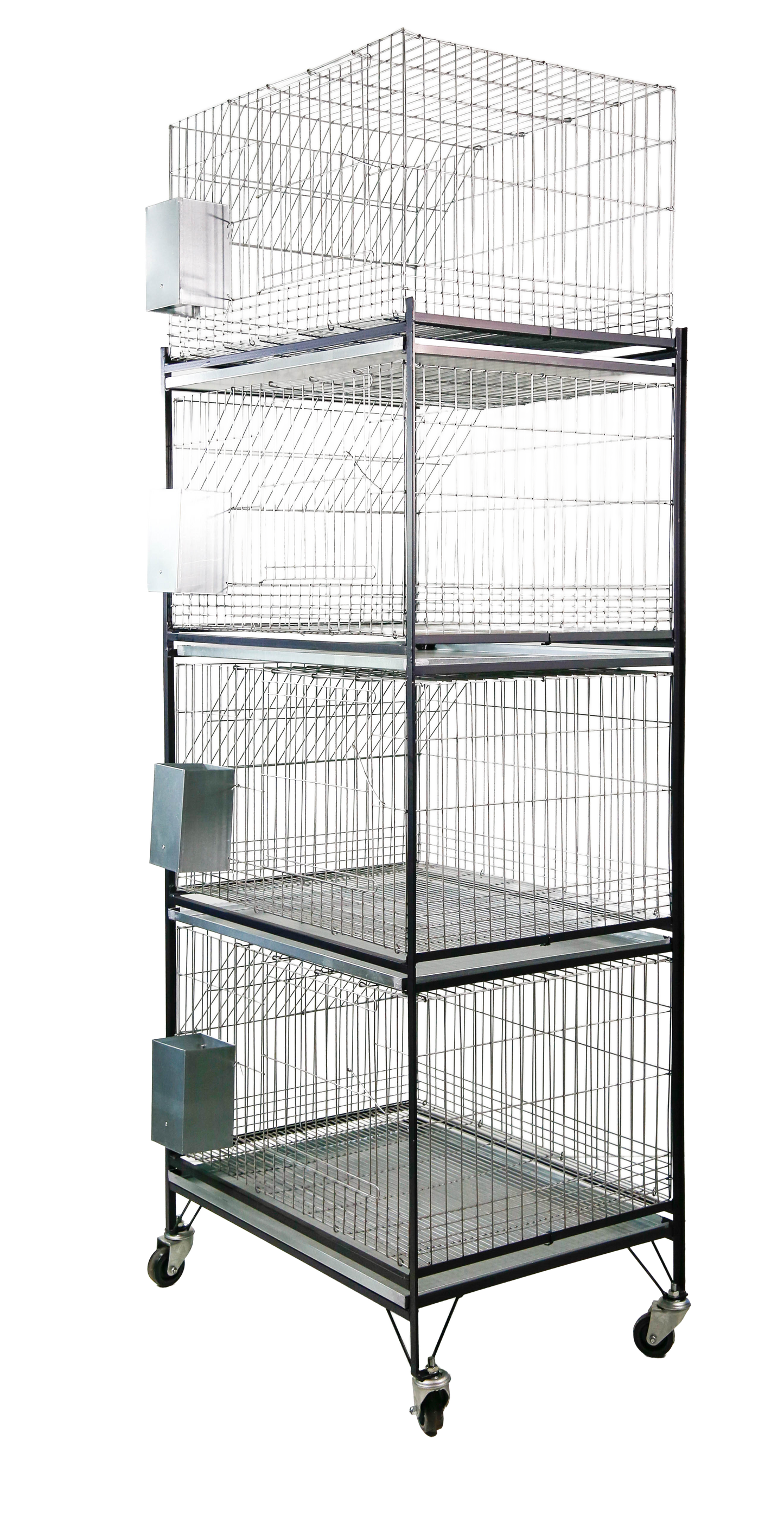 EXPOSITOR C/4 GAI.P/COELHOS(C02), C/ ESTRUTURA DE FERRO BANDEJAS E COMED. AUTOMATICO C06