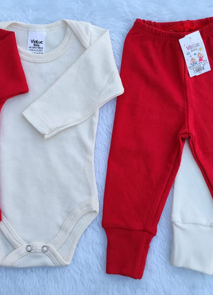Kit Roupa De Bebê  4 Pçs 2 Body Manga Longa e 2 Mijão Culote