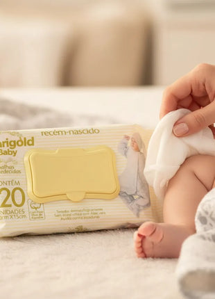 Kit 12 Pacotes 1140 Lencinho Umedecido Bebê Marigold Sensitive Rn Atacado