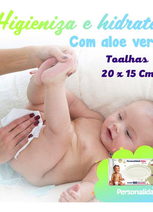12 Pcts Toalha Umedecido Personalidade  baby total care c/ 100 Un