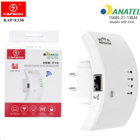 Repetidor de Sinal WiFi Kapbom KAP-X330B Amplificador de Internet Wireless