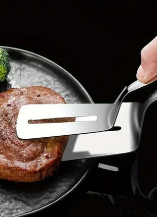 Espátula Pinça Dupla Inox 2 Em 1 Pegador E Espátula Cozinha Profissional Resistente Carne Pizza Lasanha Massas Pão