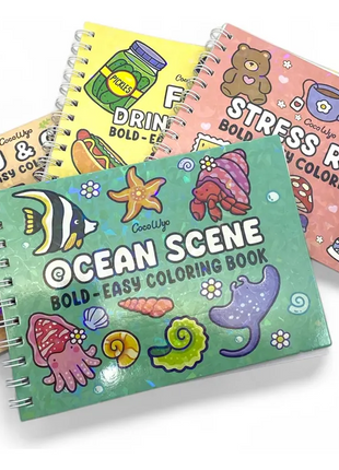 Livro de Colorir Infantil CocoWyo 50 Folhas Capa Holográfica Rosa