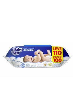 TOALHA UMEDECIDA BABY BYN PREMIUM C/ 100 20CM X15CM