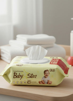 Kit 10 Toalha Lenço Umedecido Baby Star 1400 Und Com Tampa
