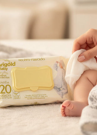 Kit 12 Pacotes 1140 Lencinho Umedecido Bebê Marigold Sensitive Rn Atacado