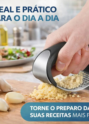 Espremedor Amassador Triturador Circular De Alho Inox Manual