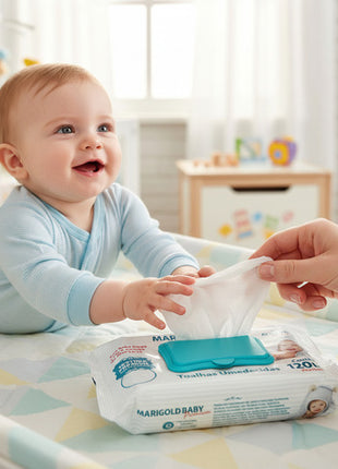 Kit 3 Lenços Umedecido Hipoalergênico 120un Marigold Premium
