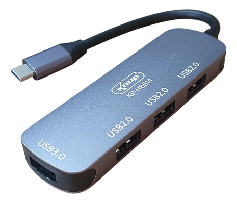 HUB USB TYPE C 4 PORTAS USB 3.0/2.0 KNUP KPHB514