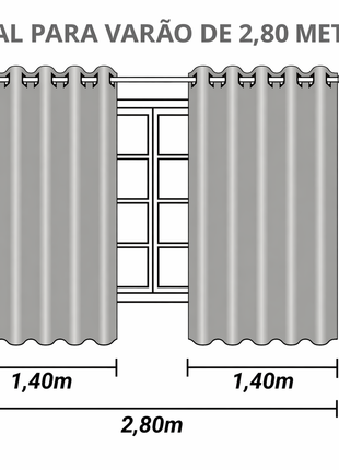 Cortinas Blackout em Tecido  Com Voil  2.80x2.30