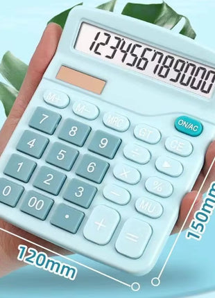 Calculadora De Mesa Visor Grande 12 Dígitos Solar Ou Pilha - Azul