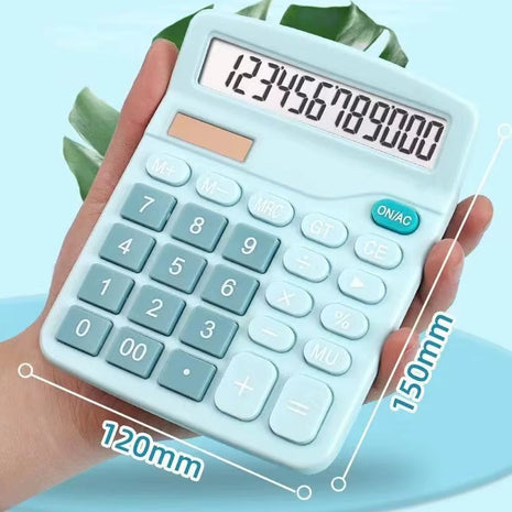 Calculadora De Mesa Visor Grande 12 Dígitos Solar Ou Pilha - Azul