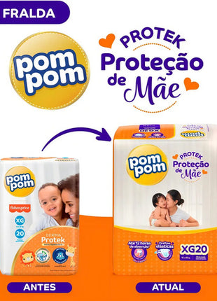 Fraldas Pom Pom Protek Proteção De Mãe P Ao Xxg Jumbo Barata