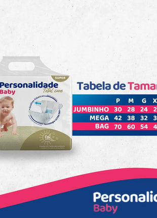 Fralda Personalidade Baby Total Care - Do P Ao Xxg - Econômica