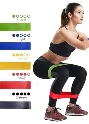 Kit 5 Banda Faixa Elástica de Resistência Band para Treino Yoga Pilates Treino Academia Musculação