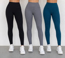 Kit 3 Calças Legging Feminina  Cintura Alta