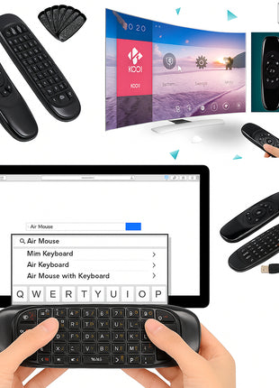 CONTROLE REMOTO AIR MOUSE COM LUZ LED TECLADO 2.4G LELONG LE-7679