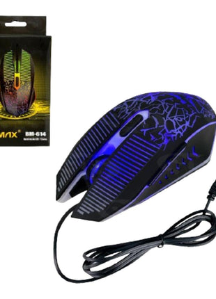 Mouse Gamer BMAX BM614 com Fio USB 3600 DPI Design Ergonômico