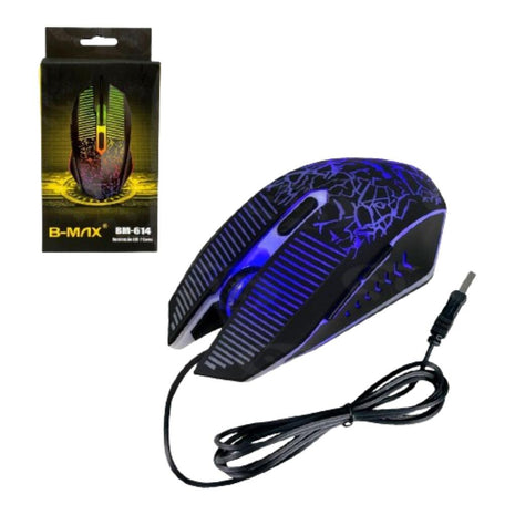 Mouse Gamer BMAX BM614 com Fio USB 3600 DPI Design Ergonômico