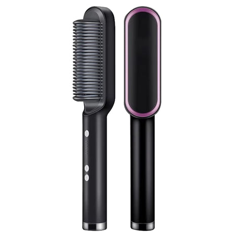 Escova Alisadora de Cabelo Elétrica Bivolt Alisa e Modela