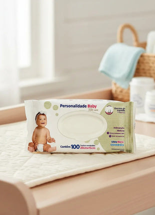 12 Pcts Toalha Umedecido Personalidade  baby total care c/ 100 Un