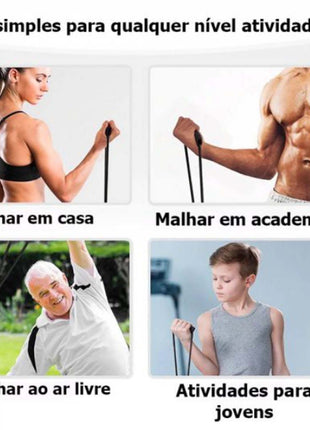 Elástico de Tensão para Exercícios Funcionais, Alongamento, Pilates, Yoga e Treinamento de Força