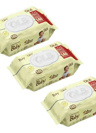 Kit 3 Toalha Lenço Umedecido Baby Star 420und Atacado
