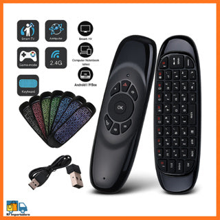 CONTROLE REMOTO AIR MOUSE COM LUZ LED TECLADO 2.4G LELONG LE-7679