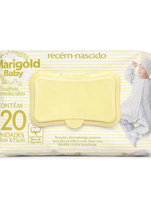 Kit 12 Pacotes 1140 Lencinho Umedecido Bebê Marigold Sensitive Rn Atacado