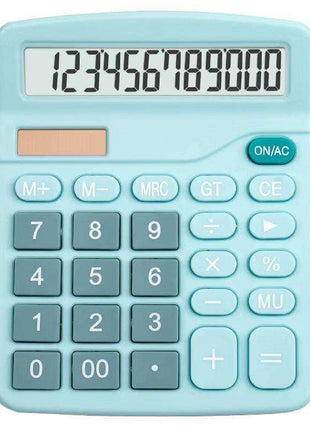 Calculadora De Mesa Visor Grande 12 Dígitos Solar Ou Pilha - Azul