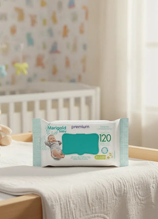 Kit 6 Toalha Lenço Umedecido Bebe Marigold Camomila 120und
