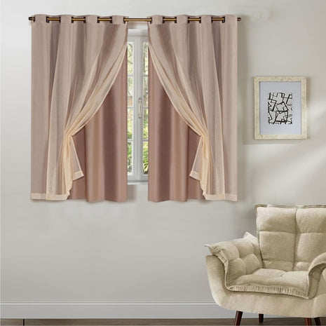 Cortinas Blackout em Tecido  Com Voil  2.00 x 1.40