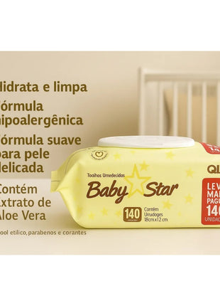 Caixa de até 1680 Lenço Toalha Umedecida Baby Star Bebe Atacado Promoção Lencinho Umedecido