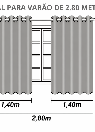 Cortinas Blackout em Tecido  Com Voil  2.80x1.60