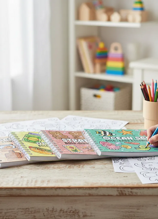 Livro de Colorir Infantil CocoWyo 50 Folhas Capa Holográfica Rosa