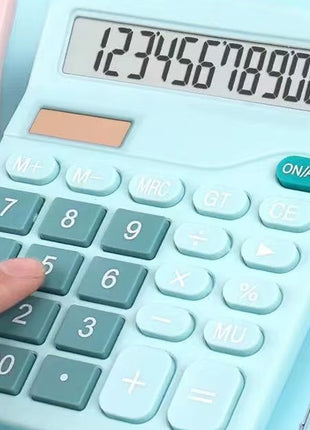 Calculadora De Mesa Visor Grande 12 Dígitos Solar Ou Pilha - Azul