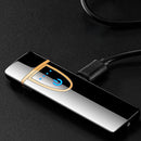 Isqueiro Elétrico Recarregável USB Touch Sem Chama à Prova de Vento - Preto