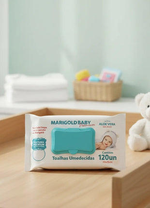 Kit 12 Pacotes 1440 Lenços Umedecido Sem Álcool Marigold Premium