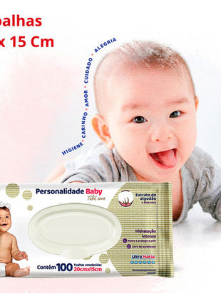 12 Pcts Toalha Umedecido Personalidade  baby total care c/ 100 Un