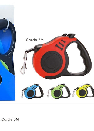 Coleira Retrátil 3m Pet Luatek LCW-BW42 com Trava