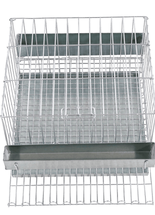 CD15 - Gaiola p/ codornas p/ 10 aves, med.32x45x20cm, c/band, com/beb. ch. galv