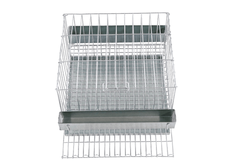 CD15 - Gaiola p/ codornas p/ 10 aves, med.32x45x20cm, c/band, com/beb. ch. galv