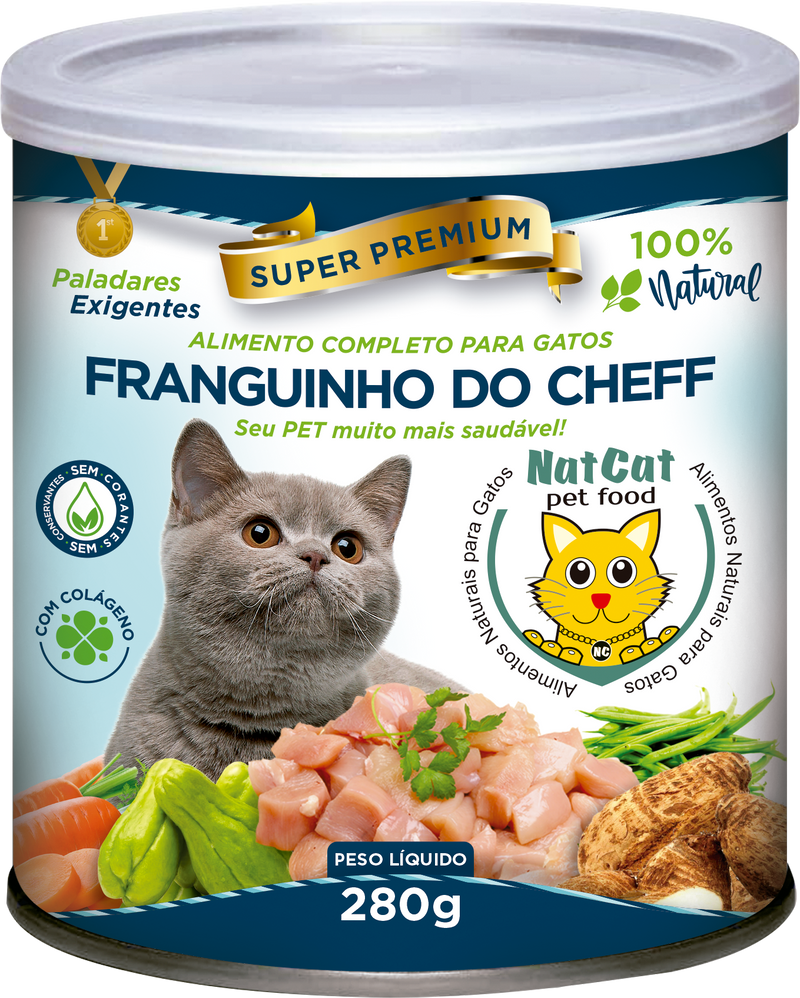 FRANGUINHO DO CHEFF - ALIMENTO NATURAL PARA GATOS 280 GR