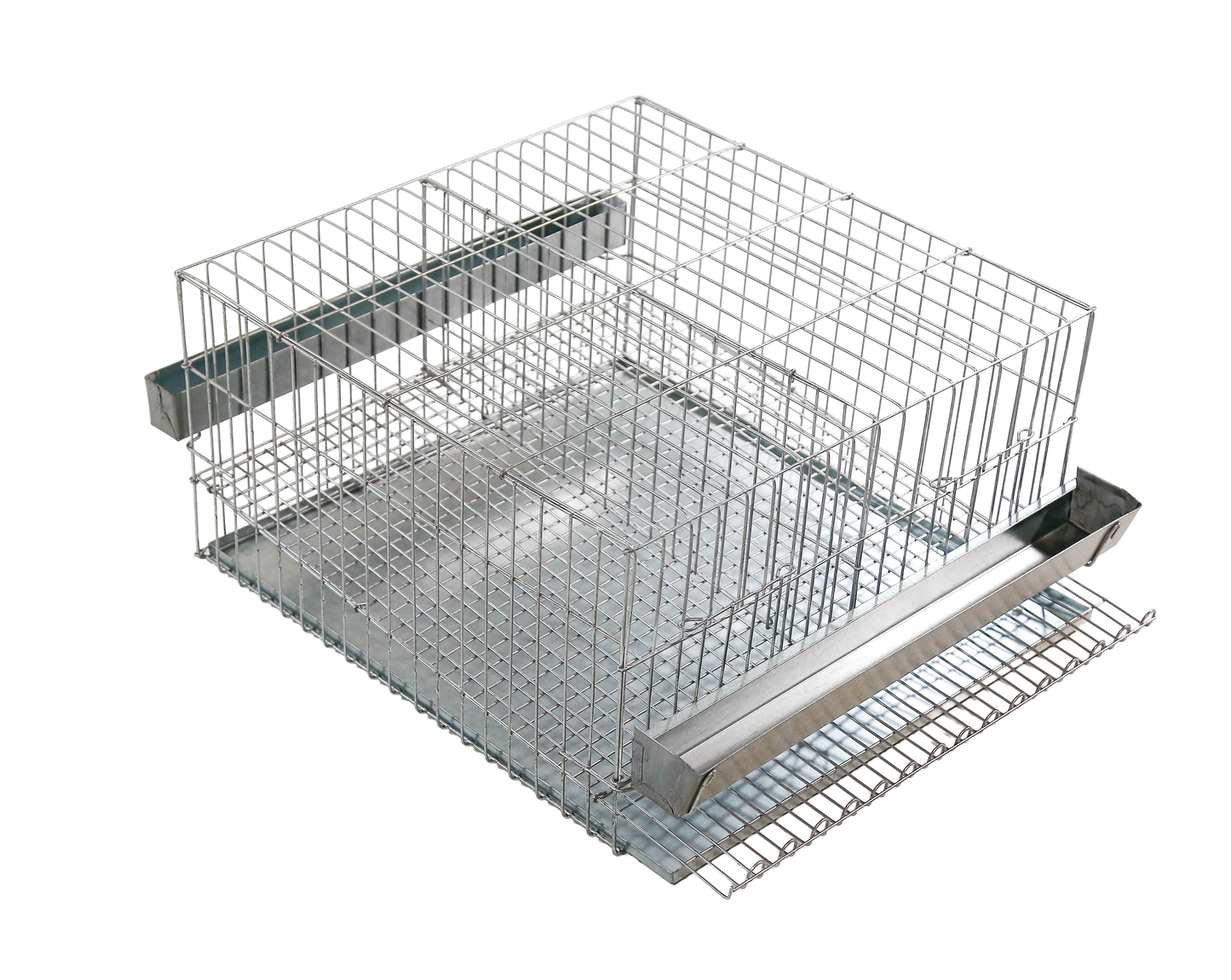 GAIOLA P/ CODORNA POSTURA C/ 2 BOXES, P/20 AVES, 63X47X25CM, C/ BANDEJA, COMEDOURO/BEBEDOURO, CH.GALV. CD02