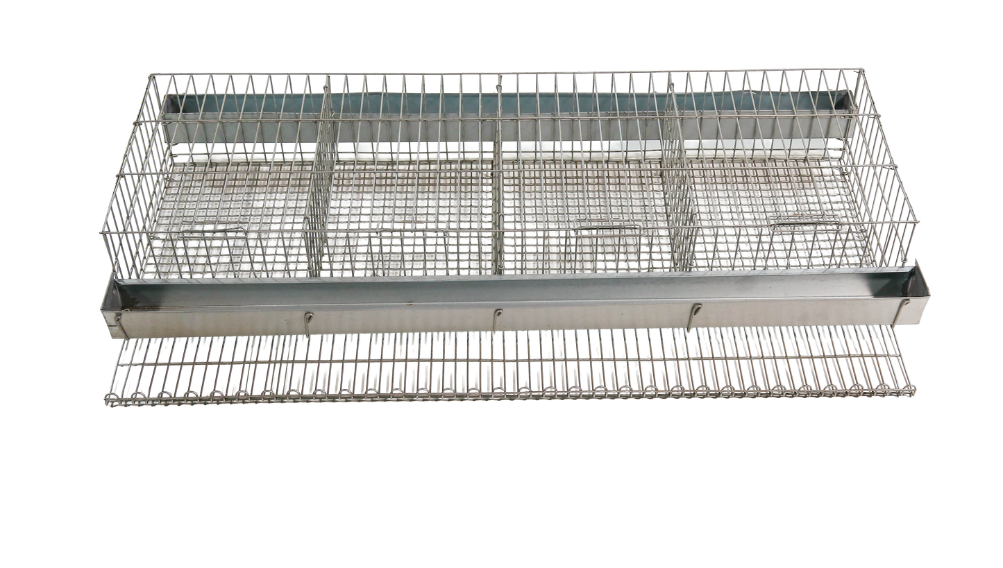 Gaiola para codorna de postura com 4 boxes p/ 40 aves 97x15x55cm c/com/beb. ch.gal. CD03
