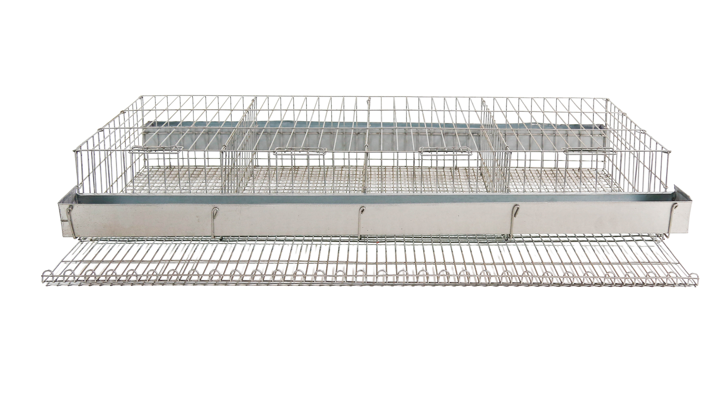 Gaiola para codorna de postura com 4 boxes p/ 40 aves 97x15x55cm c/com/beb. ch.gal. CD03