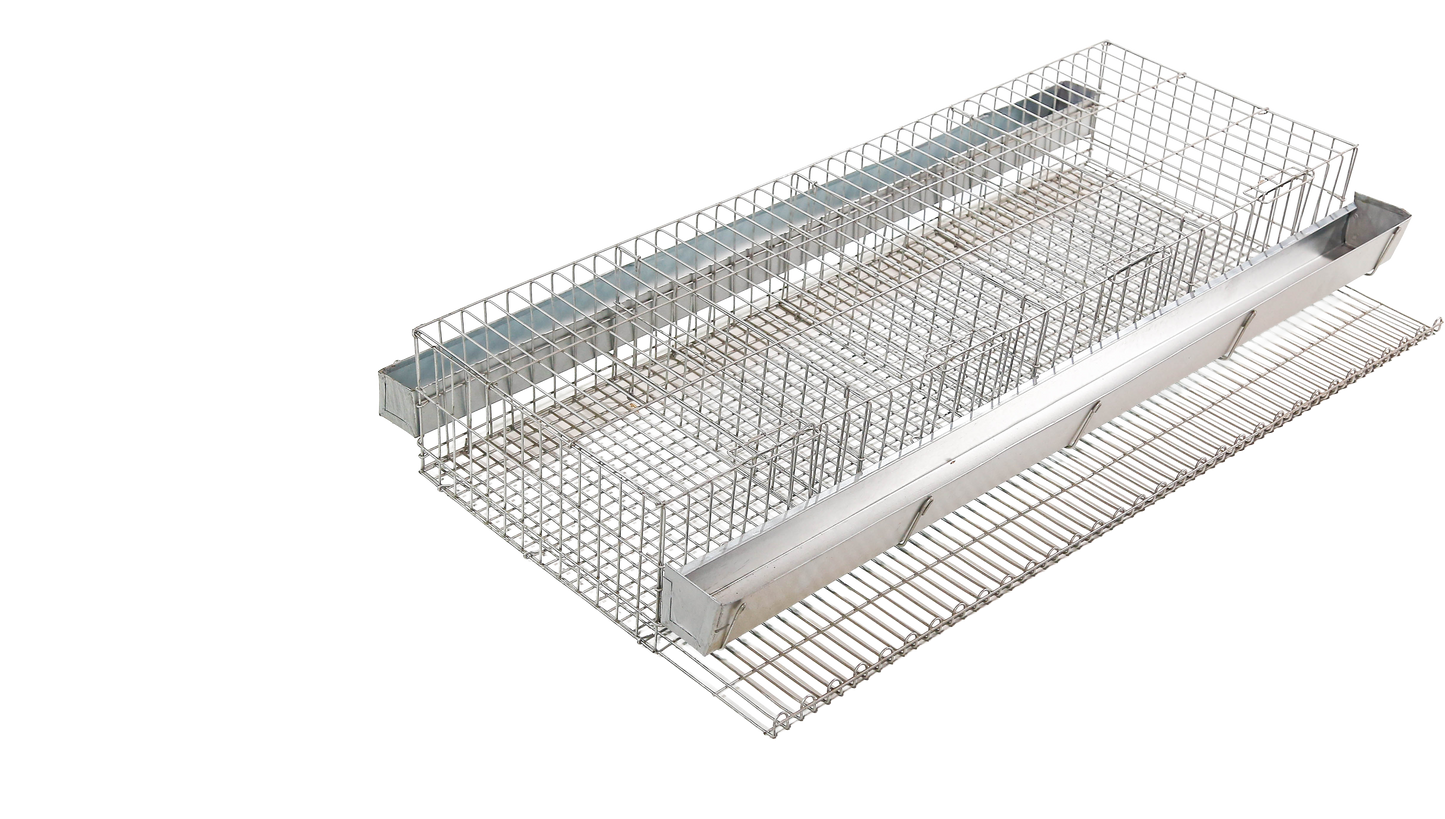 Gaiola p/ codornão de postura c/ 3 boxes, med 97x18x50cm, c/ com./beb. em chapa galv CD03A