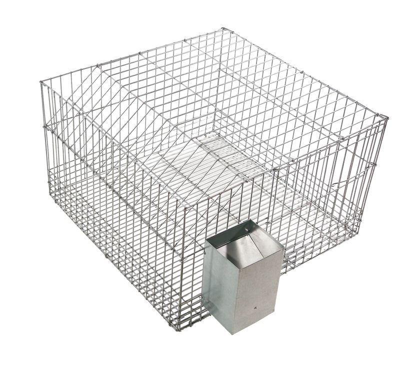 GAIOLA P/ COELHOS MED. 60X80X45CM C/ COMED AUTOMATICO EM CHAPA GALVENIZADA C02