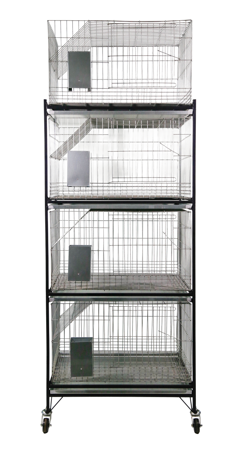 EXPOSITOR C/4 GAI. P/COELHOS(C01), C/ ESTRTURA DE FERRO BAND. E COMED. AUTOMATICOS C05