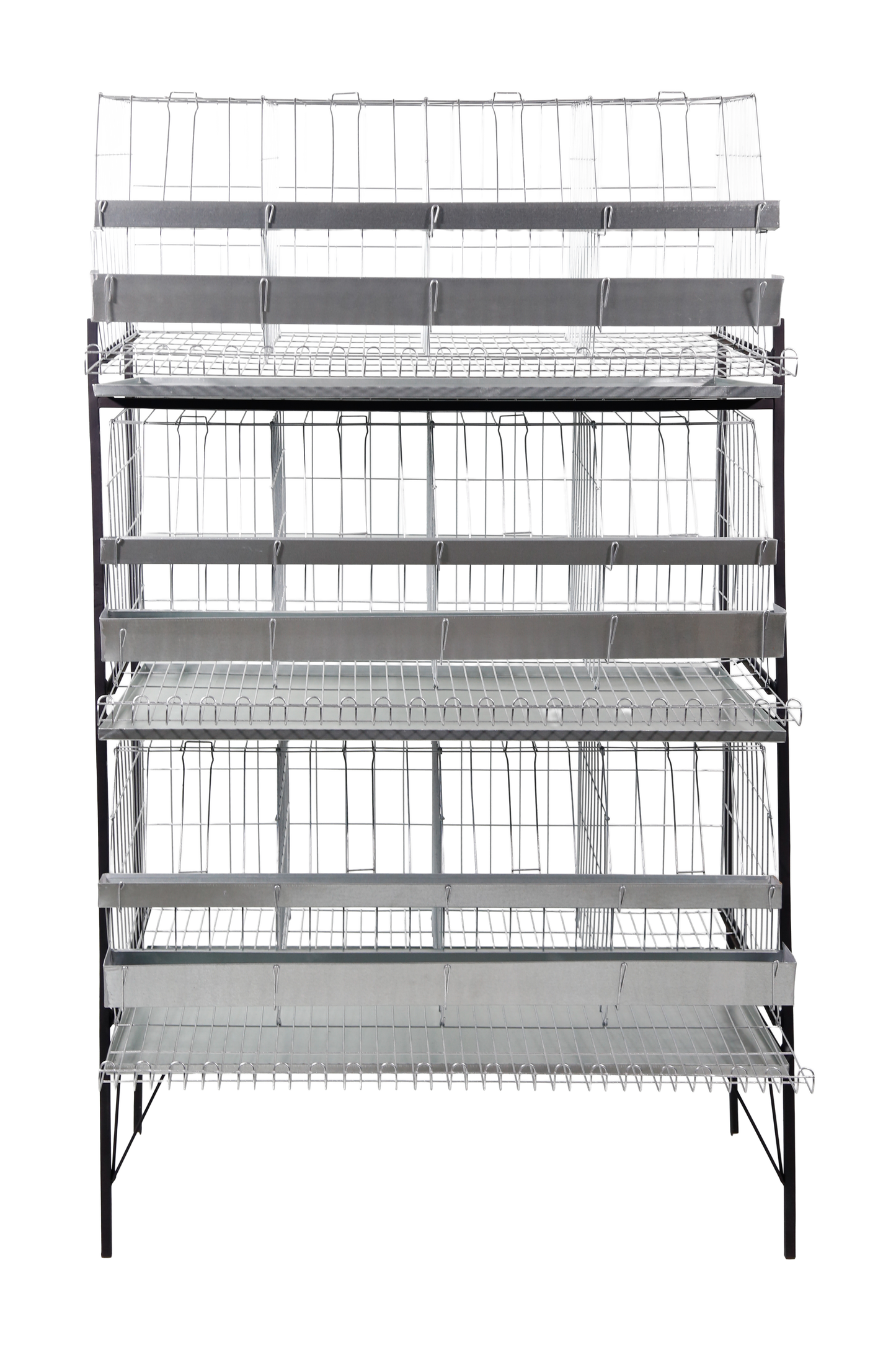 Expositor c/capacidade p/ até 3 gaiolas galinha de postura (g09), cap. p/ até 24 aves. G02
